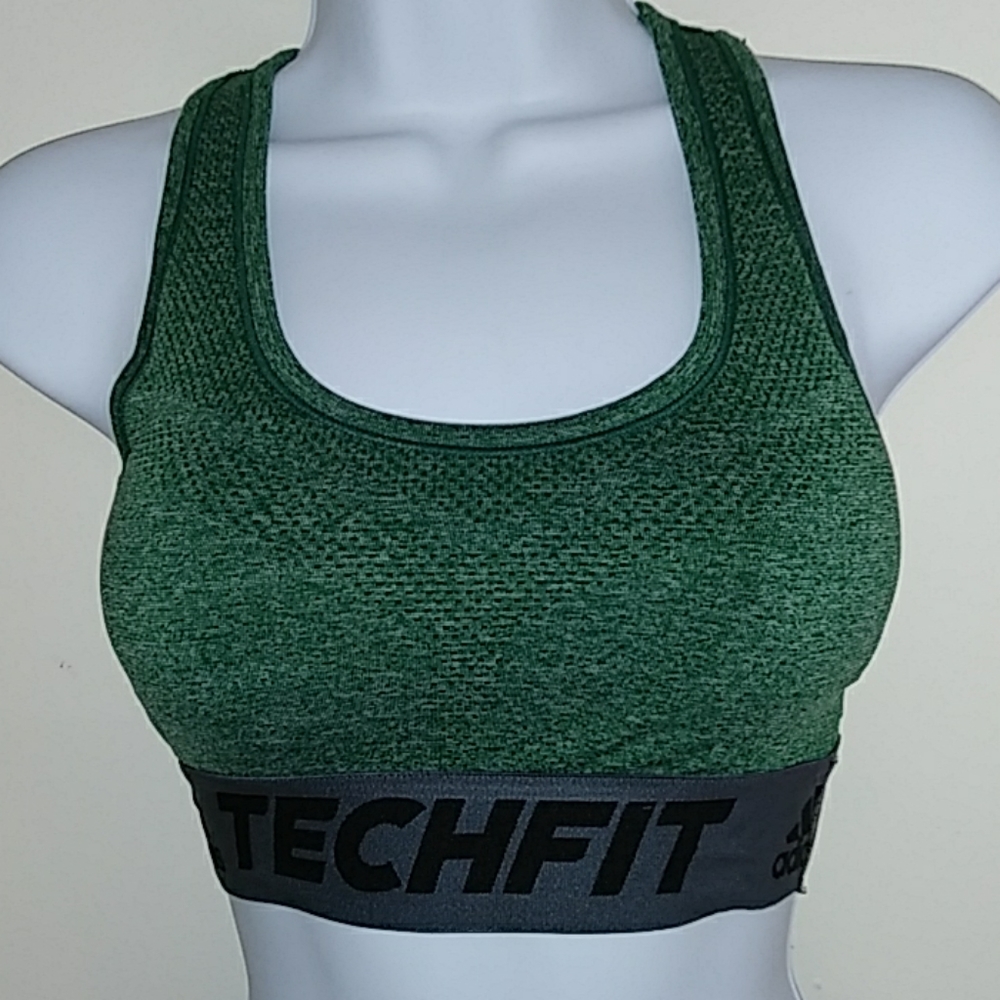 Adidas Women's Techfit Sports Bra Grn/Gray Small